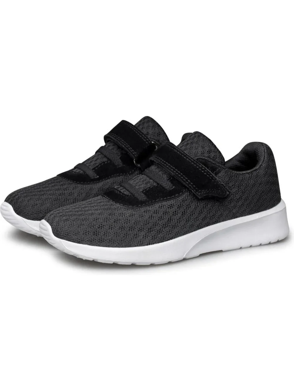 Kids Coal Black Mesh Shoes Toddler Boys Girls Running Sports Strap Sneakers